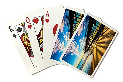 California - Seal Beach Pier at Sunset  Playing Card Deck - 52 Card Poker Size with Jokers