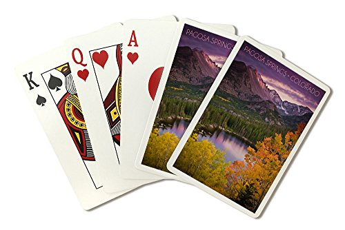 Pagosa Springs  Colorado - Purple Sky and Lake  Playing Card Deck - 52 Card Poker Size with Jokers