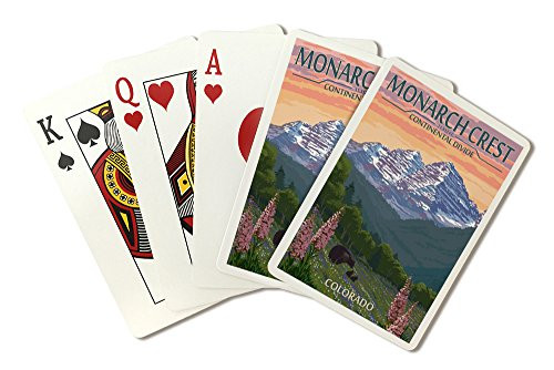 Monarch Crest  Colorado - Bear and Spring Flowers  Playing Card Deck - 52 Card Poker Size with Jokers