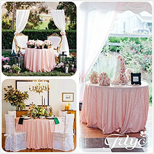 72" Blush Pink Sequin Tablecloth, Sequin Tablecloth, Sequin Table Cloths Blush Pink Table Sequin Linens for Wedding