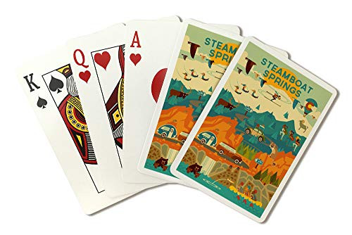 Steamboat Springs  Colorado - Geometric  Playing Card Deck - 52 Card Poker Size with Jokers