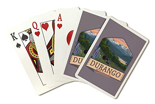 Durango  Colorado - Bears and Spring Flowers - Contour 99984  Playing Card Deck - 52 Card Poker Size with Jokers