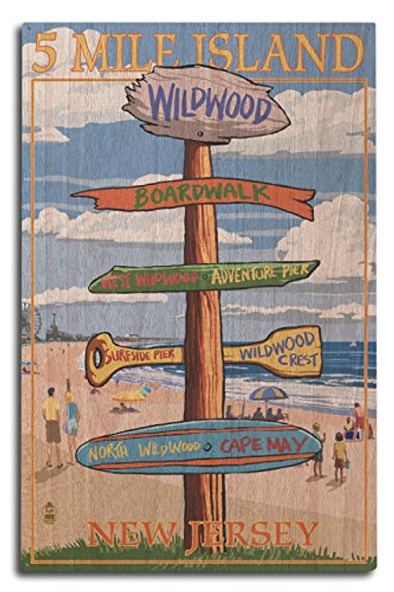 Lantern Press Wildwood New Jersey - Destinations Sign 10x15 Wood Wall Sign Wall Decor Ready to Hang Lantern Press Wildwood New Jersey - Destinations Sign 10x15 Wood Wall Sign Wall Decor Ready to Hang