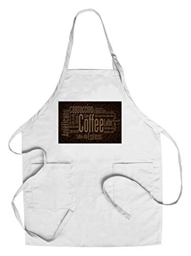 Coffee Typography  Cotton Polyester Chef s Apron