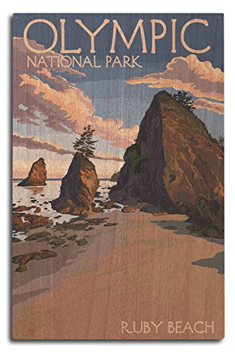 Lantern Press Olympic National Park  Washington - Ruby Beach  10x15 Wood Wall Sign  Wall Decor Ready to Hang