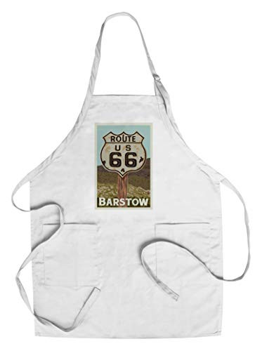 Barstow  California - Route 66 - Letterpress  Cotton Polyester Chef s Apron