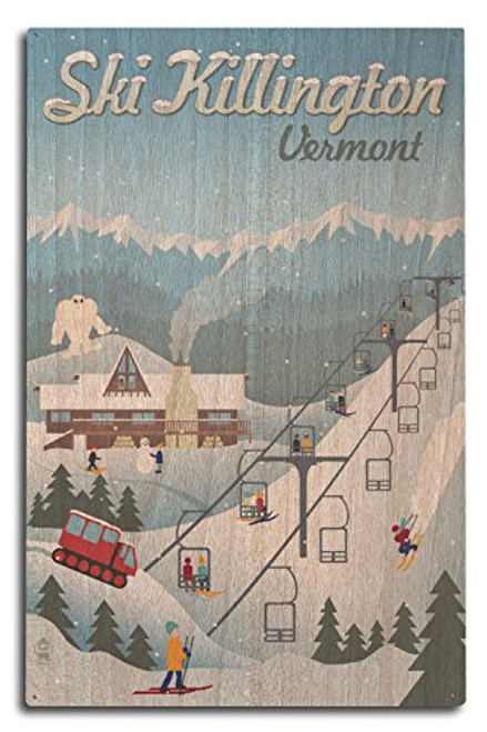 Lantern Press Killington  Vermont - Retro Ski Resort  10x15 Wood Wall Sign  Wall Decor Ready to Hang Lantern Press Killington  Vermont - Retro Ski Resort  10x15 Wood Wall Sign  Wall Decor Ready to Hang