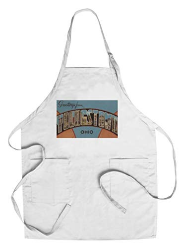 Greetings from Youngstown  Ohio  Orange Blue   Cotton Polyester Chef s Apron