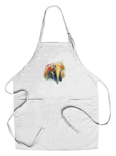 Asian Elephant - Watercolor  Cotton Polyester Chef s Apron
