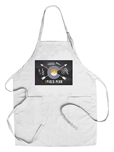 Pikes Peak  Colorado - Infographic - The Fourteeners  Cotton Polyester Chef s Apron