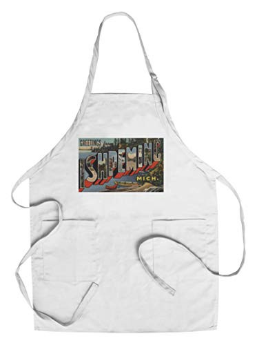 Ishpeming  Michigan - Large Letter Scenes  Cotton Polyester Chef s Apron