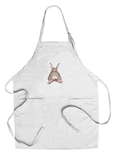 Watercolor Painting of a Cute Brown Bunny Tail 9019304  Cotton Polyester Chef s Apron