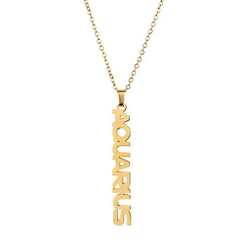 Nanafast Zodiac Necklace Stainless Steel Zodiac Sign Letter Pendant Necklace Adjustable Constellation Horoscope Necklace for Women Girls Christmas Birthday Gifts Aquarius Nanafast Zodiac Necklace Stainless Steel Zodiac Sign Letter Pendant Necklace Adjustable Constellation Horoscope Necklace for Women Girls Christmas Birthday Gifts Aquarius