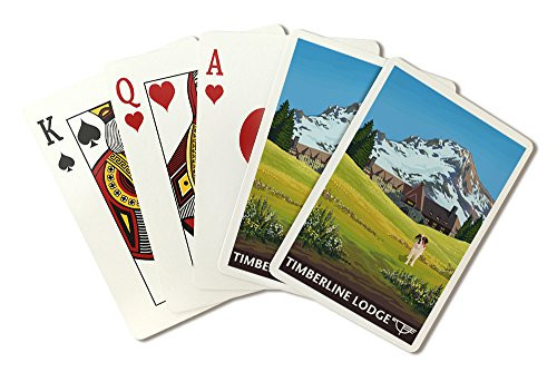 Mt. Hood  Oregon - Timberline Lodge - Spring  Poker Size Playing Cards with Jokers  52-Card Deck