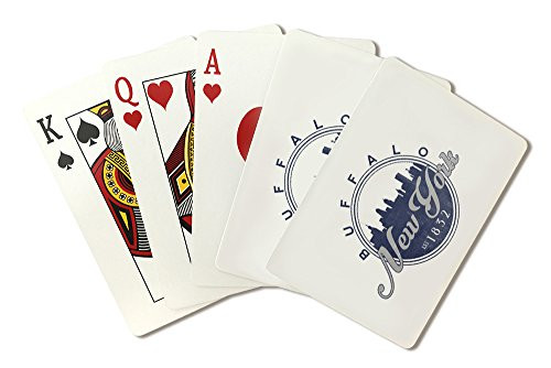 Lantern Press Buffalo  New York - Skyline Seal  Blue   Poker Size Playing Cards with Jokers  52-Card Deck