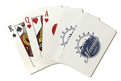 Las Vegas  Nevada - Skyline Seal  Blue   Poker Size Playing Cards with Jokers  52-Card Deck