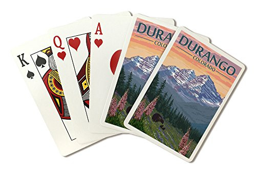 Lantern Press Durango  Colorado - Bears and Spring Flowers  Poker Size Playing Cards with Jokers  52-Card Deck