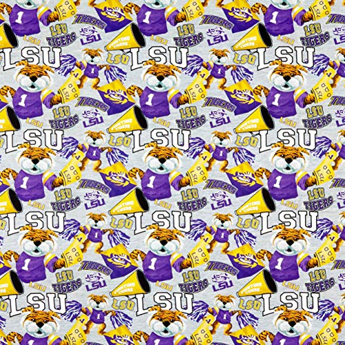 Sykel Enterprises NCAA Louisiana Collegiate Mascot Multi Fabric by the Yard Sykel Enterprises NCAA Louisiana Collegiate Mascot Multi Fabric by the Yard