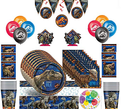 Jurassic World Fallen Kingdom Mega Party Kit for 16 Guests with Decorations and Balloons Jurassic World Fallen Kingdom Mega Party Kit for 16 Guests with Decorations and Balloons