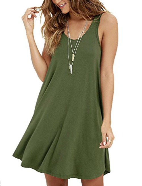 MOLERANI Women s Casual Swing Simple T-shirt Loose Dress  Medium  Army Green MOLERANI Women s Casual Swing Simple T-shirt Loose Dress  Medium  Army Green