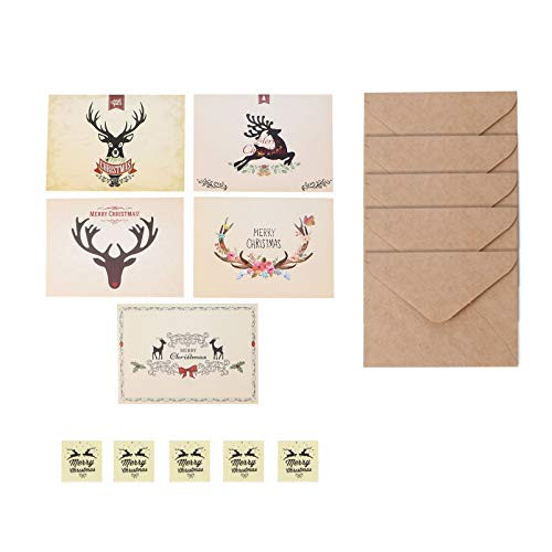 ABOOFAN 5 Sets Christmas Greeting Cards Merry Christmas Greetings Xmas Holiday Blessing Cards with Christmas Envelopes Christmas Seal Stickers for Family Friends Gift ABOOFAN 5 Sets Christmas Greeting Cards Merry Christmas Greetings Xmas Holiday Blessing Cards with Christmas Envelopes Christmas Seal Stickers for Family Friends Gift