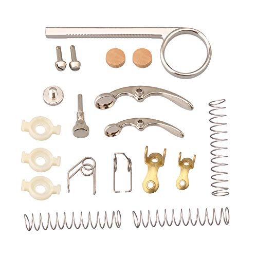 Yibuy Bb Trumpet Valve Springs Drain Valve Key with Cornet Valve Cork Pad Set
