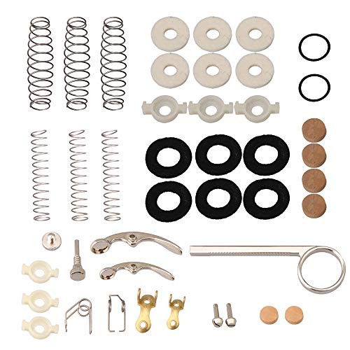 Yibuy Trumpet Piston Spring Valve Guide Cornet Valve Cork Pad Trumpet Set