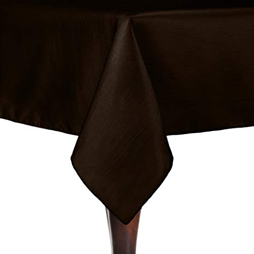 Ultimate Textile Reversible Shantung Satin - Majestic 60 x 90-Inch Rectangular Tablecloth Chocolate Brown