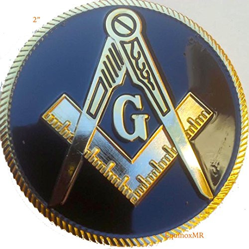 2 inch  Mini Small Masonic Auto Car Motorcycle stainless steel Emblem Decal For Masons Black Background Color