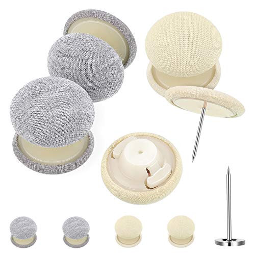8 Pieces Duvet Clips Set  Double Sided Pin Fasteners with Short and Long Nails Comforter Clips Duvet Fasteners Keeps Comforter from Shifting  Bedding Accessories  Gray  Beige