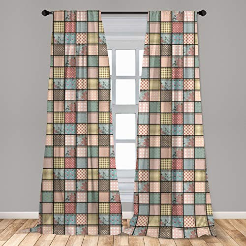 Ambesonne Shabby Flora Curtains 2 Panel Set Vintage Style Patchwork Design Colorful and Details Vibes Lightweight Window Treatment Living Room Bedroom Decor 56 inch x 63 inch Multicolor Ambesonne Shabby Flora Curtains 2 Panel Set Vintage Style Patchwork Design Colorful and Details Vibes Lightweight Window Treatment Living Room Bedroom Decor 56 inch x 63 inch Multicolor