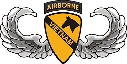 MilitaryDecals23 Magnet US Army 1st Cavalry Division Airborne Jump Wings Vietnam Patch Decal Magnetic Sticker 3.8 inch  6-Pack