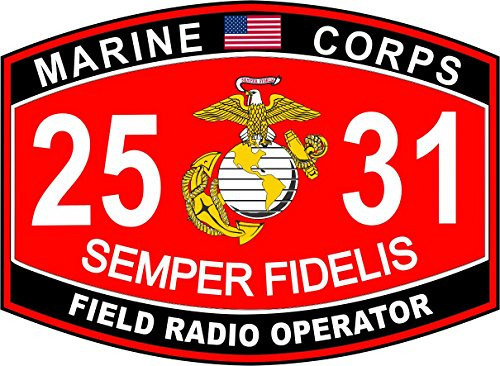 Marine Corps Field Radio Operator USMC US Marine Corps Military MOS 2531 Window Car Bumper Sticker Vinyl Decal 3.8 inch