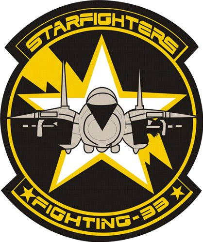 US Navy VF-33  Star Fighters  Patch Military Veteran Served Window Bumper Sticker Vinyl Decal 3.8 inch