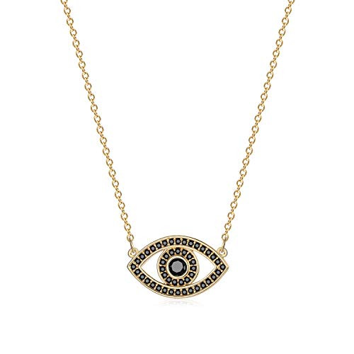 MYEARS Women Evil Eye Necklace Gold Pendant Black Diamond CZ Pave 14K Gold Filled Chain Dianty Boho Beach Simple Handmade Jewelry Gift MYEARS Women Evil Eye Necklace Gold Pendant Black Diamond CZ Pave 14K Gold Filled Chain Dianty Boho Beach Simple Handmade Jewelry Gift