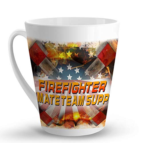 Makoroni - FIREFIGHTER ULTIMATE TEAM SUPPORT Firefighter Fireman - 12 Oz. Ceramic LATTE MUG Coffee Cup  a23