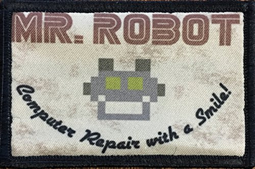 Mr Robot Morale Patch. 2x3 inch  Hook and Loop Patch. Made in The USA