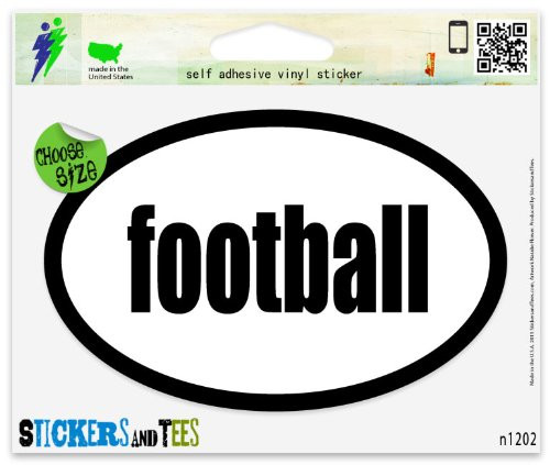 Football Sport Oval Car Sticker Indoor Outdoor 5 inch  x 3 inch