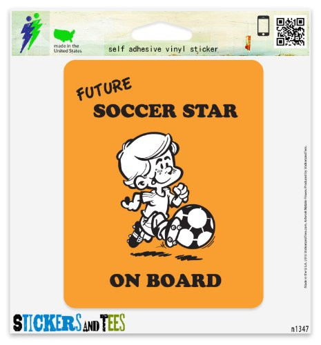Future Soccer Star on Board Car Sticker Indoor Outdoor 5 inch  x 4 inch