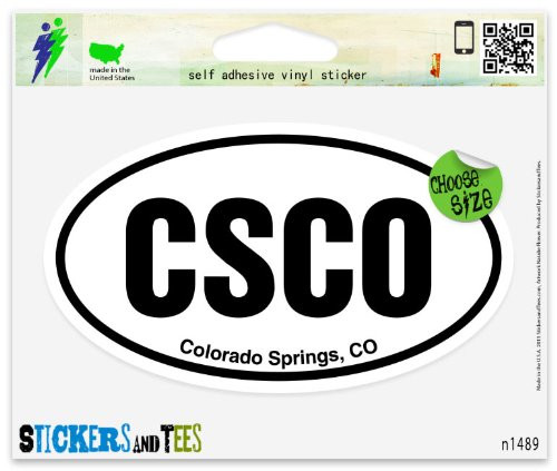 CSCO Colorado Springs CO Oval Vinyl Car Bumper Window Sticker 5 inch  x 3 inch