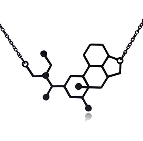 Clayton Jewelry Labs LSD Lysergic Acid Diethylamide Molecule Stainless Steel Necklace  Black Clayton Jewelry Labs LSD Lysergic Acid Diethylamide Molecule Stainless Steel Necklace  Black