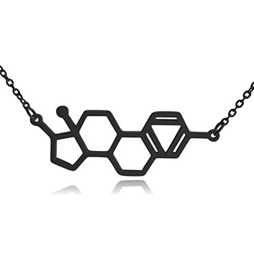 Clayton Jewelry Labs - Estrogen Molecule Stainless Steel Necklace  Black Clayton Jewelry Labs - Estrogen Molecule Stainless Steel Necklace  Black