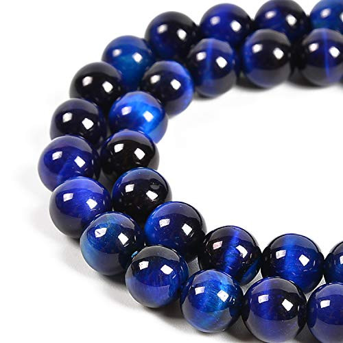 Nancybeads Natural Gemstone Round Spacer Loose Beads for Jewelry Making 15.5 inch  1 Strand 6mm 8mm  Sapphire Tiger s Eye  6mm 60Beads