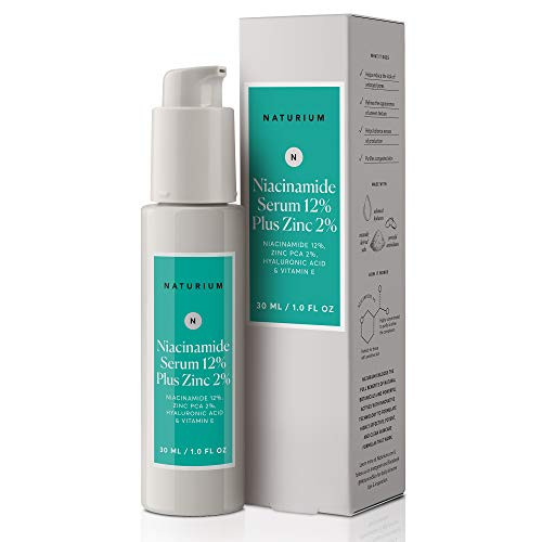 Niacinamide Serum 12 Percent Plus Zinc 2 Percent - 1oz  Vitamin B3  Minimize Pores  Balance Oil Production  Wrinkles  Fine Lines  Facial Serum with Niacinamide  Hyaluronic Acid  and  Vitamin E