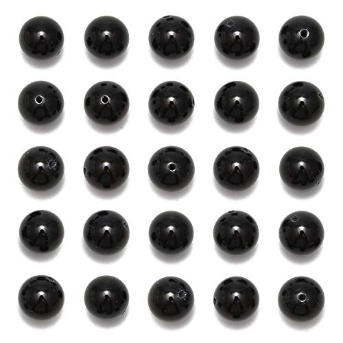 NCB 200pcs 6mm Black Onyx Agate Loose Beads for Jewelry Making  Natural Semi Precious Beads Round Smooth Gemstones Spacer Beads Charms for Necklaces Bracelets  Black Onyx Agate  6mm 200Beads