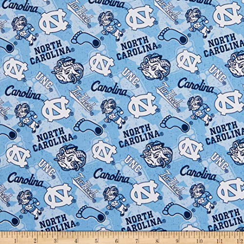 NCAA North Carolina Tar Heels Tone on Tone Cotton Quilt Fabric By The Yard NCAA North Carolina Tar Heels Tone on Tone Cotton Quilt Fabric By The Yard