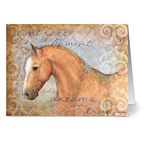 Note Card Cafe All Occasion Greeting Cards with Envelopes Included   24 Pack   Blank Inside  Glossy Finish   Unique Light Brown Horse Design   Set for Greeting Cards  Occasions  Birthdays