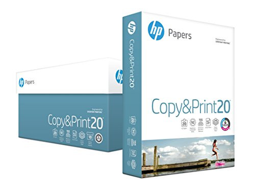 HP Printer Paper, Copy and Print20, 8.5 x 11, Letter, 20lb, 92 Bright, 5,000 Sheets / 10 Ream Carton (200060C) Made In The USA