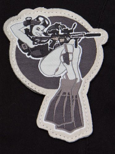 MilSpec Monkey Dive Girl Morale Patch  SWAT  Black