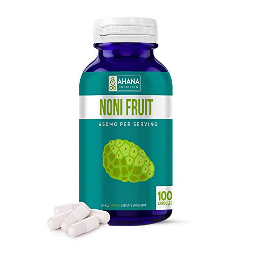 Noni Fruit Capsules by Ahana Nutrition Noni Supplement to Support The Immune System and Skin Health  450mg - 100 Capsules
